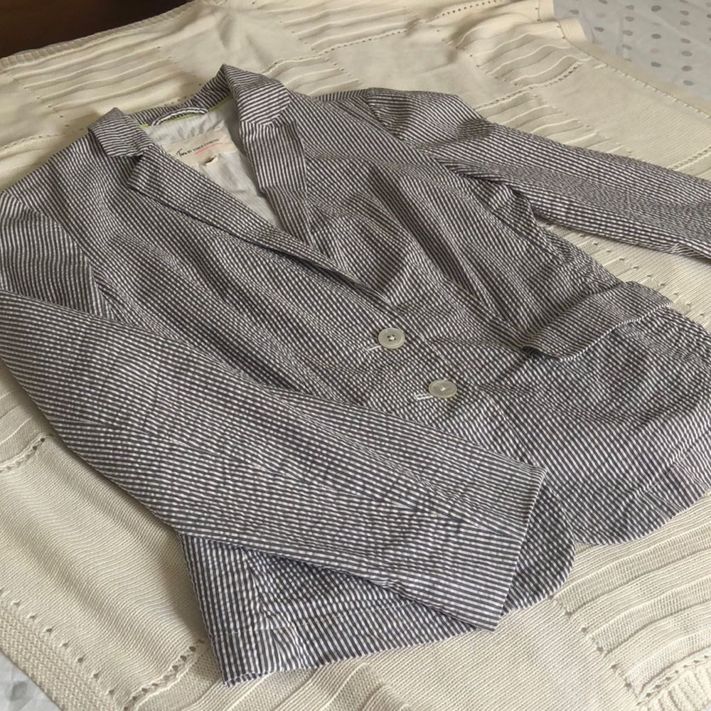 Pinstripe seersucker jacket